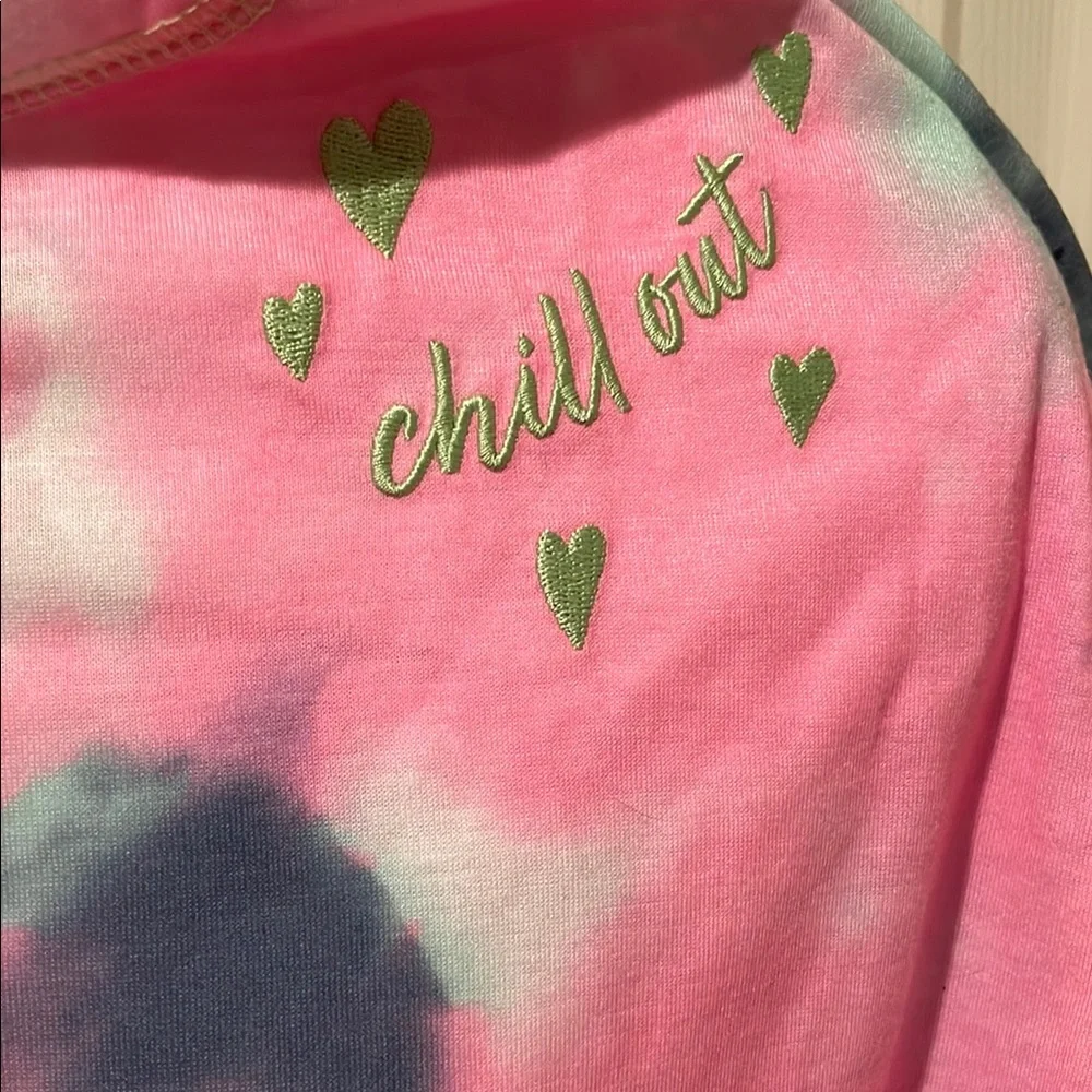 Justice Pink and Blue Tie-Dye Hooded Onesie Size 16/18